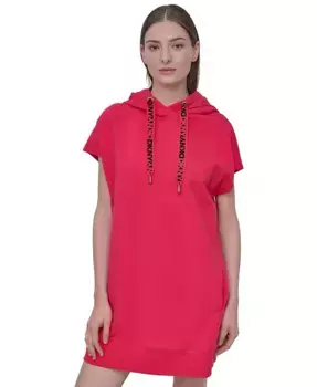 Женское худи-платье с логотипом на шнурках Sneaker Dress DKNY, розовый