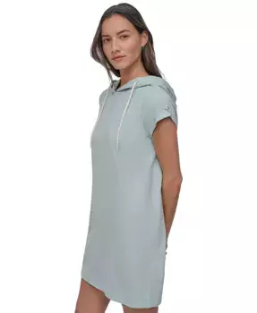 Женское худи-платье с закатанными рукавами Sneaker Dress DKNY, серый