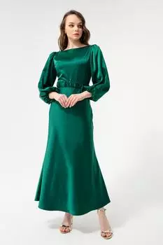 Женское изумрудно-зеленое помолвочное платье с длинными рукавами и воздушными шарами Lafaba, зеленый