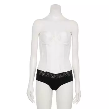 Женское карнавальное бюстье без бретелек с глубоким вырезом 303 Carnival, белый