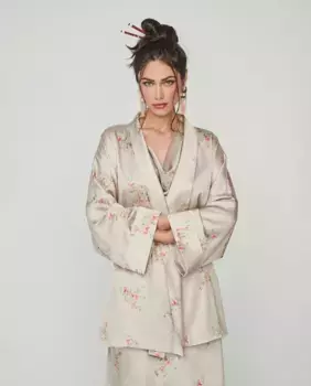 Женское кимоно из набивного атласа & Me Unlimited, бежевый