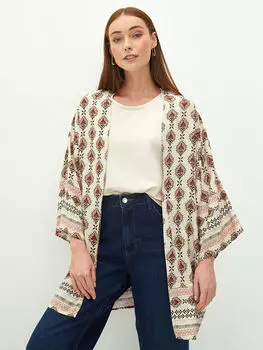 Женское кимоно из вискозы с шалевым воротником и этническим рисунком LCWAIKIKI Classic