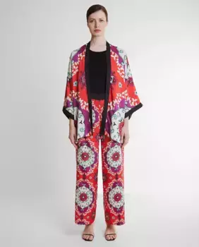 Женское кимоно с геометрическим принтом без застежки Trucco, мультиколор