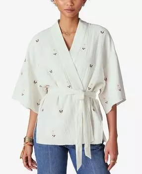 Женское кимоно с вышивкой и поясом Lucky Brand, мульти