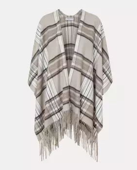 Женское клетчатое пончо Easy Wear, коричневый