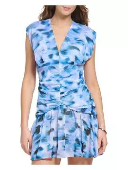 Женское коктейльное и вечернее мини-платье с заниженной талией DKNY