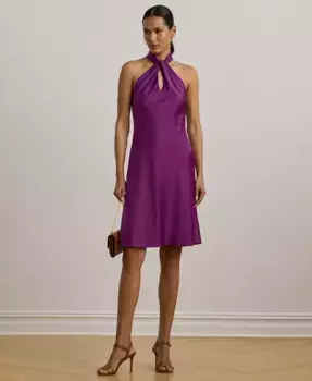 Женское коктейльное платье-бюстье из шармуса Lauren Ralph Lauren, фиолетовый