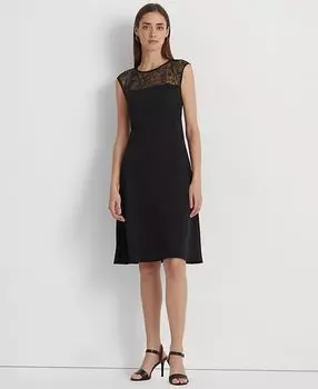 Женское коктейльное платье из жоржета с бисером Lauren Ralph Lauren, черный