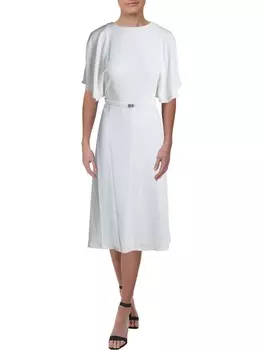 Женское коктейльное платье миди Fayola с разрезными рукавами Lauren Ralph Lauren, белый