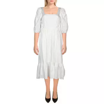 Женское коктейльное платье Mockingbird с квадратным вырезом и вырезом WAYF, слоновая кость