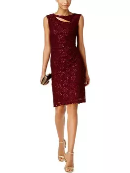 Женское коктейльное платье с вырезом и блестками Connected Apparel, цвет Bordeaux