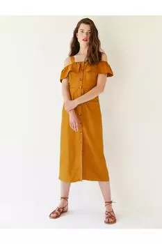 Женское коричневое платье 8YAK88732PW Koton, коричневый