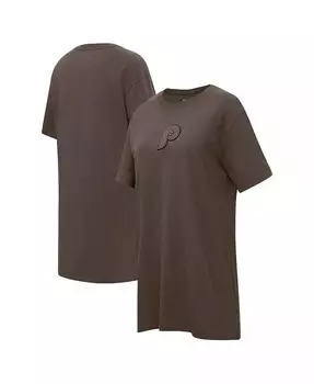 Женское коричневое платье-футболка нейтрального цвета Philadelphia Phillies Pro Standard, коричневый