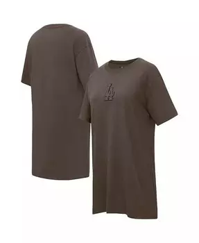 Женское коричневое платье-футболка нейтрального цвета Los Angeles Dodgers Pro Standard, коричневый