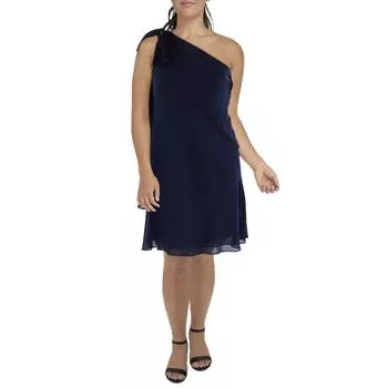 Женское короткое мини-платье на одно плечо Lauren Ralph Lauren, цвет refined navy