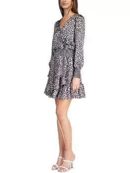 Женское короткое мини-платье с анималистичным принтом MICHAEL Michael Kors, цвет malachite grey