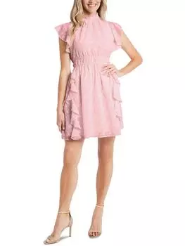 Женское короткое мини-платье с цветочным принтом CeCe, цвет mountain rose