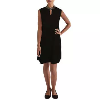 Женское короткое мини-платье с декором Gracia, черный