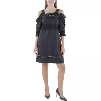 Женское короткое мини-платье с кружевной отделкой Gracia, черный