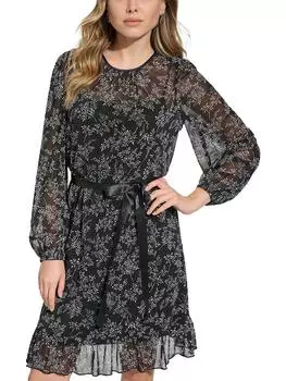 Женское короткое мини-платье с принтом Jessica Howard, черный/слоновая кость