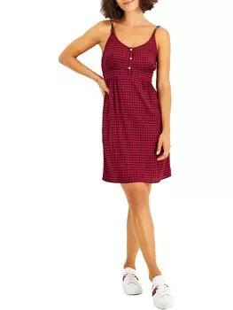 Женское короткое мини-платье в клетку Tommy Jeans, цвет sky captain/scarlet