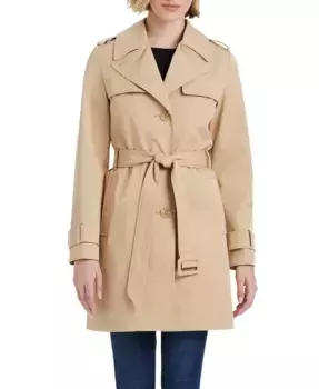 Женское короткое однобортное пальто с плиссированной спинкой kate spade new york, коричневый