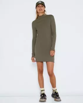 Женское короткое платье с длинными рукавами Noisy May, зеленый