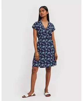 Женское короткое платье с запахом Midnight Florals Reistor, синий