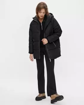 Женское короткое пуховое пальто с длинными рукавами Yas, черный