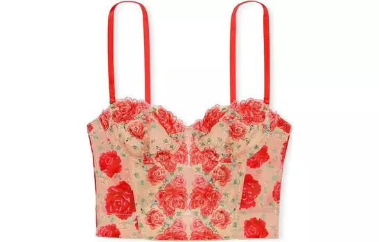 Женское корректирующее белье Victoria's Secret, цвет Champagne coral red print