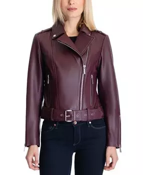 Женское кожаное байкерское пальто с поясом, созданное для macy's Michael Kors, мульти