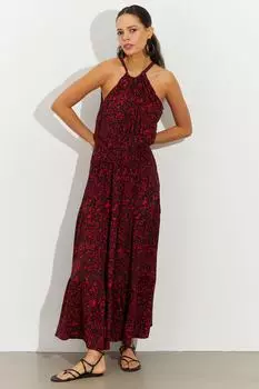 Женское красное платье миди с вырезом через шею BK1644 Cool & Sexy, красный