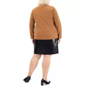 Женское креповое платье Nina Leonard с длинными рукавами и украшенным вырезом Nina Leonard