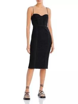 Женское кружевное коктейльное платье миди Charley Bardot, цвет matte black