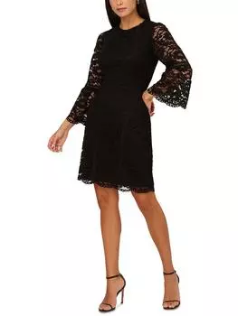 Женское кружевное мини-платье для коктейля и вечеринки Adrianna Papell, черный