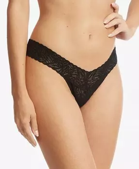 Женское кружевное нижнее белье-стринги с низкой посадкой Animal Instincts Hanky Panky, черный