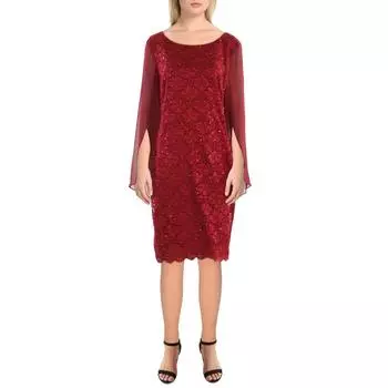 Женское кружевное платье-футляр длиной до колена Connected Apparel, цвет scarlet