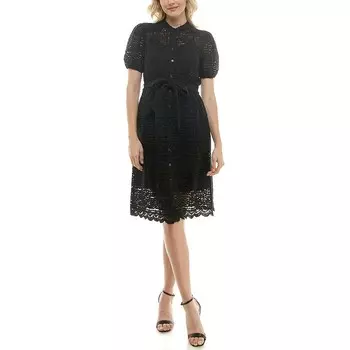 Женское кружевное платье-рубашка Nicole Miller, черный
