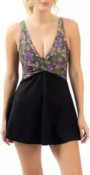 Женское купальное платье с запахом и v-образным вырезом Dolfin