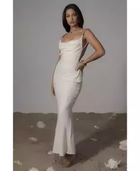 Женское льняное макси-платье Getaway JLUXLABEL, коричневый/бежевый