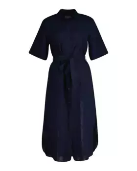 Женское льняное платье миди Gant, синий