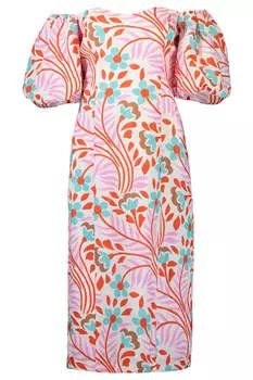 Женское льняное платье-миди Karima с рукавами-фонариками, Lago Vine Rhode