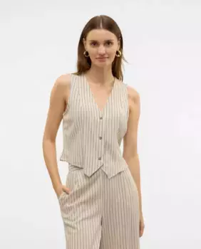 Женское льняное платье жилет Vero Moda, цвет Crudo