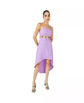 Женское лавандовое однотонное платье с вырезом Campus Sutra, фиолетовый