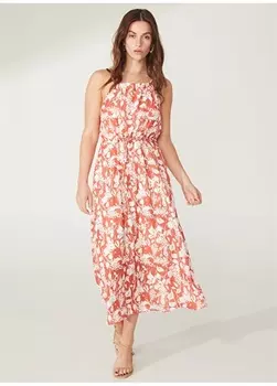 Женское летнее длинное платье с квадратным вырезом и узором People By Fabrika