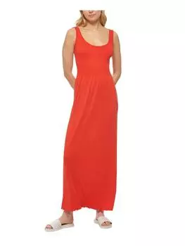 Женское летнее платье-макси Slub DKNY Jeans, цвет red alert