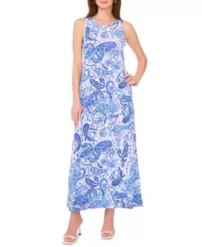 Женское макси-платье без рукавов с вырезом на спине и принтом "пейсли" Vince Camuto, синий