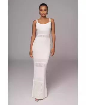 Женское макси-платье Palm Springs из трикотажа JLUXLABEL, белый
