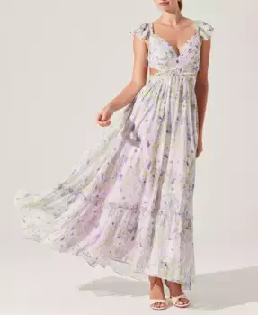 Женское макси-платье Primrose со шнуровкой на спине ASTR the Label, белый