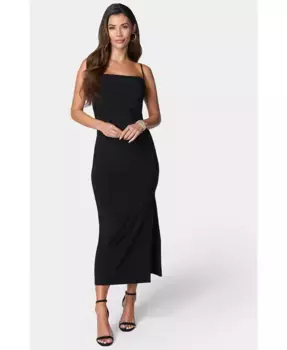 Женское макси-платье с воротником-хомутом из джерси Bebe, золотой